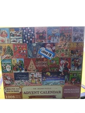 Festive Fireplace Advent Calendar Jigsaw Puzzle - Multicolor